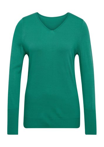 Pullover mit V-Ausschnitt - dunkelgrün - Gr. 50 von - Goldner Fashion - Modalova