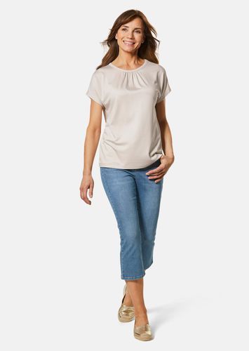 Bequemes Rundhalsshirt aus glänzender Qualität - beige - Gr. 46 von - Goldner Fashion - Modalova