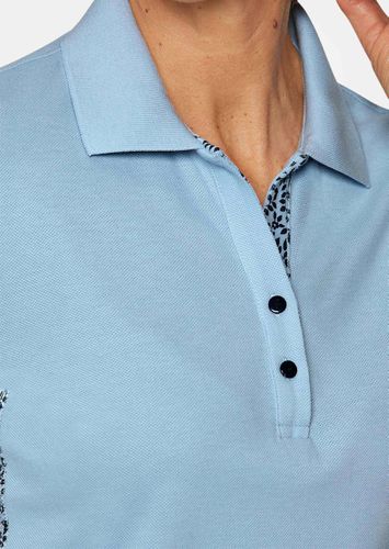 Pikee-Poloshirt mit Druckeinsätzen - hellblau - Gr. 48 von - Goldner Fashion - Modalova