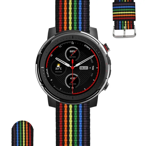 Strap kompatibel mit Xiaomi AMAZFIT Stratos 3 / Stratos 2 / Stratos 2S / Amazfit GTR/Tempo nylon 22mm Homosexuell stolz design LGTBI Schwarz - AliExpress - Modalova