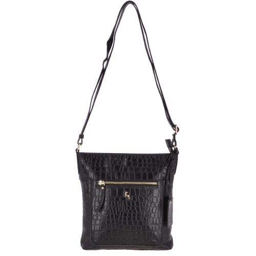 Ashwood Womens Zip Top Crocodile Print Cross Body Bag / Croc - SI-2569 M - Ashwood Leather Handbags - Modalova