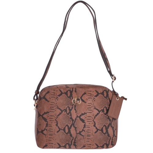 Ashwood Womens Small Suede Leather Snake Print Crossbody Bag - 62723 - Ashwood Leather Handbags - Modalova