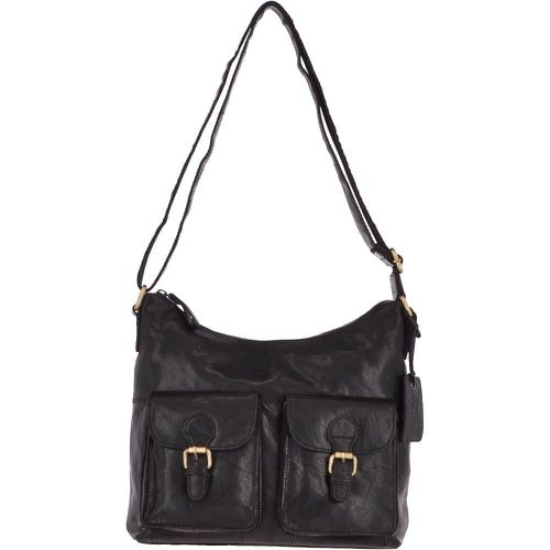 Ashwood Womens Vintage Two Pocket Leather Shoulder Bag: G21 Black NA - Ashwood Handbags - Modalova