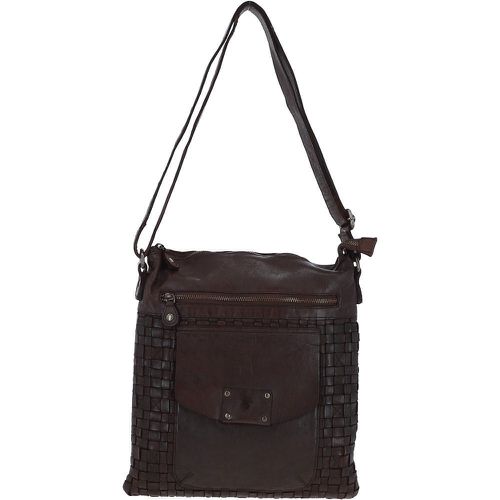 Woven Large Leather Vintage Crossbody Bag: D-72 Dark Brown NA - Ashwood Handbags - Modalova