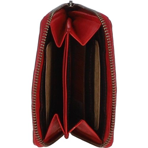 Vintage Woven Leather Zip Around 6 Card Coin Purse: D-80 Red NA - Ashwood Handbags - Modalova