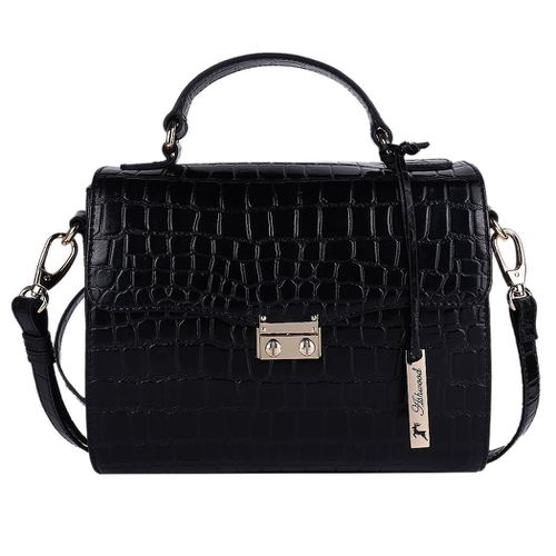 Ashwood Leather Crocodile Print Shoulder Bag: C-55 Black NA - Ashwood Handbags - Modalova