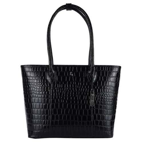 Ashwood Leather Crocodile Print Shopper Bag: C-56 Black NA - Ashwood Handbags - Modalova