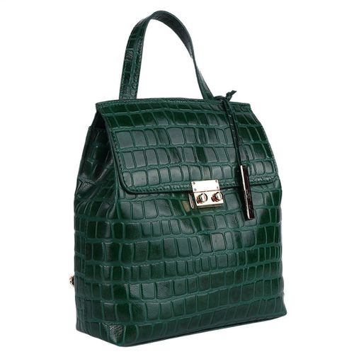Ashwood Crocodile Print Leather Backpack: C-51 Green NA - Ashwood Handbags - Modalova