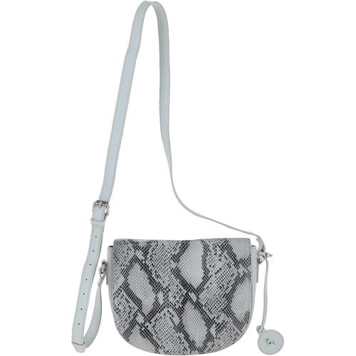 Leather Snake Print Crossbody Saddle Bag: 63285 Grey NA - Ashwood Handbags - Modalova