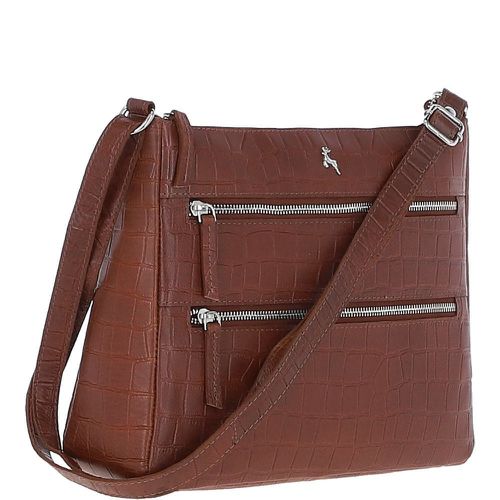 Lxlove Croc Print Leather Shoulder Bag: MC3 Cognac NA - Ashwood Handbags - Modalova