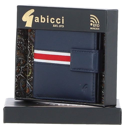 Small Real Leather 6 Card Billfold Wallet: GB-121-SC Navy Blue NA - Ashwood Handbags - Modalova