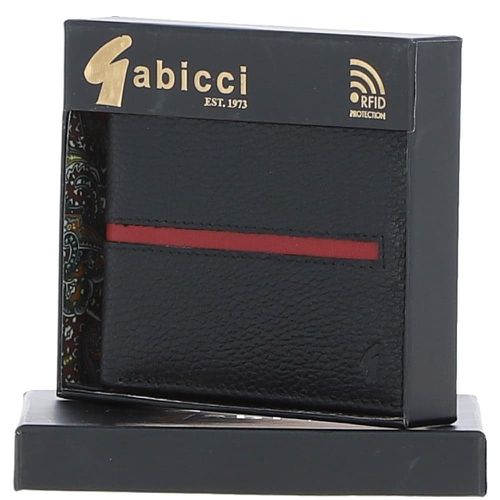 Real Leather Classic 8 Card Billfold Wallet: GB-127-IS Black/red NA - Ashwood Handbags - Modalova