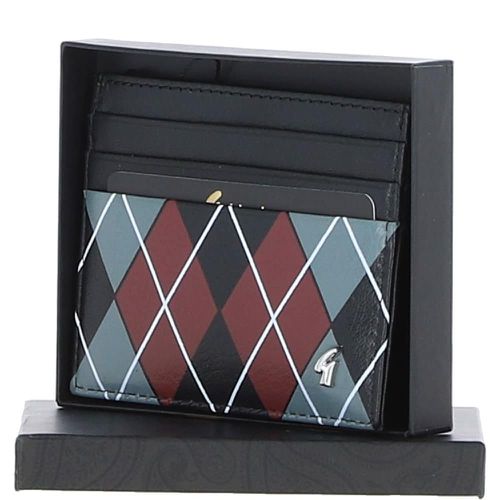 Real Leather Card Holder: GB-139-AP Black/grey/red NA - Ashwood Handbags - Modalova