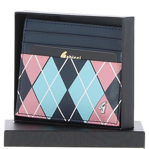 Real Leather Card Holder: GB-139-AP Navy/pink/blue NA - Ashwood Handbags - Modalova