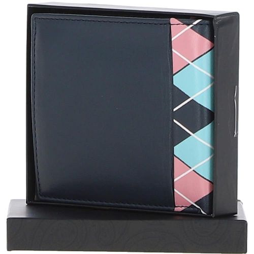 Real Leather 4 Card Billfold Wallet: GB-145-AP Navy/pink/blue NA - Ashwood Handbags - Modalova