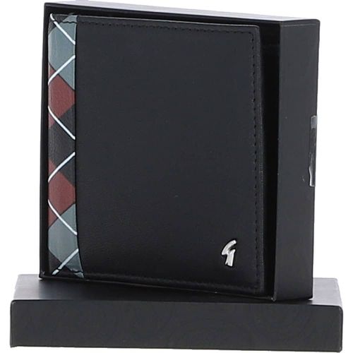 Real Leather 4 Card Billfold Wallet: GB-145-AP Black/grey/red NA - Ashwood Handbags - Modalova