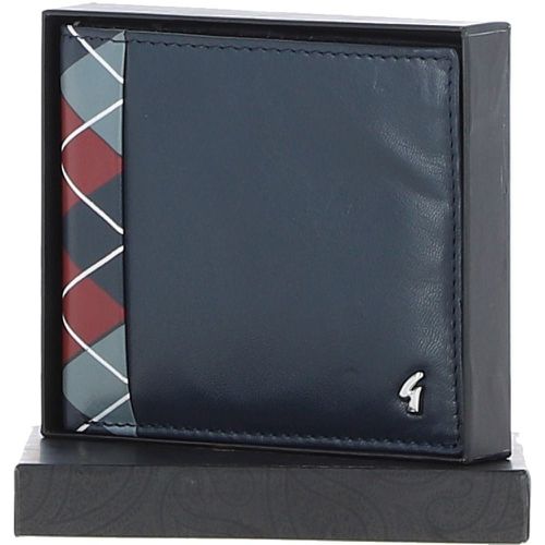 Real Leather Classic 8 Card Billfold Wallet: GB-156-AP Navy/grey/red NA - Ashwood Handbags - Modalova