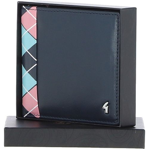 Real Leather Classic 8 Card Billfold Wallet: GB-156-AP Navy/pink/blue NA - Ashwood Handbags - Modalova