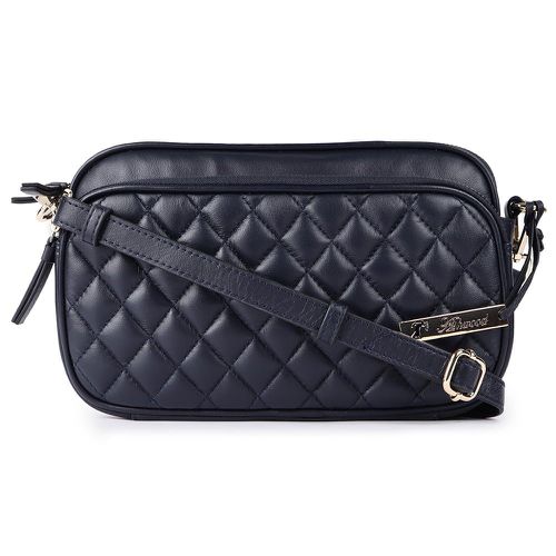Bellezza Romana' Real Leather Twin Zip Quilted Crossbody Bag: 63624 Navy Blue NA - Ashwood Handbags - Modalova