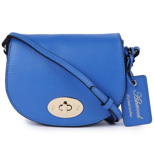 Apos;Borsa della Moda&apos; Real Leather Saddle Crossbody Bag: 63753 Sodalite Blue NA - Ashwood Handbags - Modalova