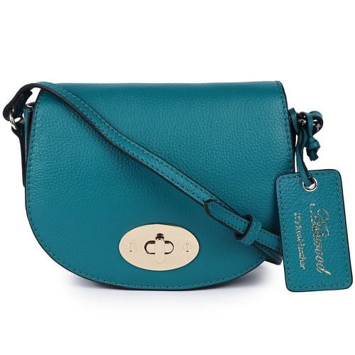 Apos;Borsa della Moda&apos; Real Leather Saddle Crossbody Bag: 63753 Deep Lake NA - Ashwood Handbags - Modalova