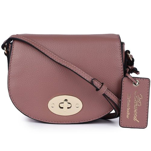 Borsa della Moda' Real Leather Saddle Crossbody Bag: 63753 Rose NA - Ashwood Handbags - Modalova