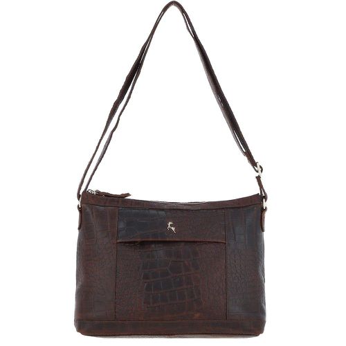 Carlotta' Croc Print Real Leather Shoulder Bag: BC1 Brandy Brown NA - Ashwood Handbags - Modalova