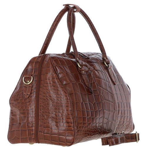 Medium Weekend Real Leather Holdall: Harry Cognac/croc NA - Ashwood Handbags - Modalova