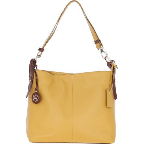 Di Tendenza' Leather Shoulder Bag: 62832 Mustard/Tan NA - Ashwood Handbags - Modalova