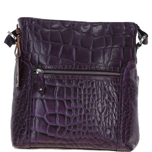 Apos;Perla&apos; Croc-embossed Crossbody Bag: 12088 Purple NA - Ashwood Handbags - Modalova