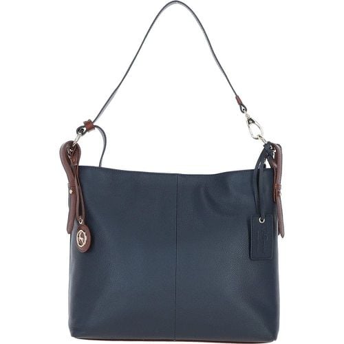 Apos;Di Tendenza&apos; Leather Shoulder Bag: 62832 Navy/Tan NA - Ashwood Handbags - Modalova