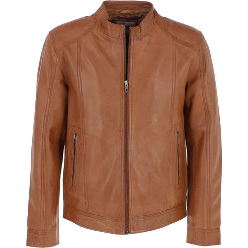 Mens Leather Biker Jacket: BR-Rock 2 Tan Size 2XL - Ashwood Handbags - Modalova