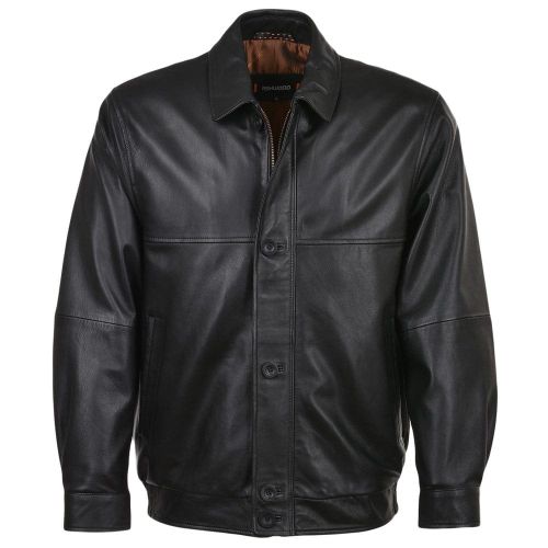 Apos;Ferdinando&apos; Mens Leather Bomber Jacket: 5704 Black Size 2XL - Ashwood Handbags - Modalova