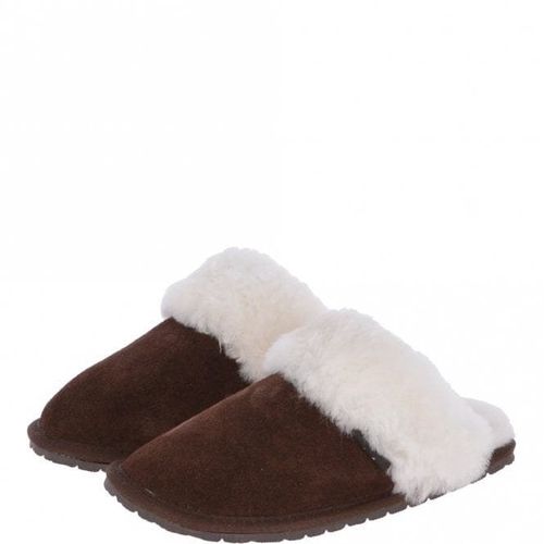 Classic Suede Sheepskin Slippers: FEN-LADIES SLIPPERS 3/4 Brown - Ashwood Handbags - Modalova