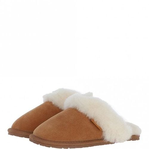 Classic Suede Sheepskin Slippers: FEN-LADIES SLIPPERS 3/4 Tan - Ashwood Handbags - Modalova