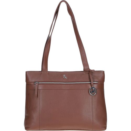 Classic Leather Zipped Shoulder Bag: Derry Cognac NA - Ashwood Handbags - Modalova