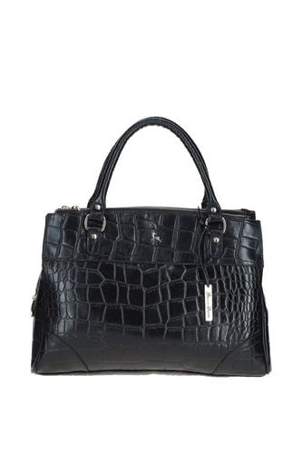 Apos;Borsa Verniciata&apos; Three Section Shoulder Bag: A4 Work Bag Black/croc NA - Ashwood Handbags - Modalova