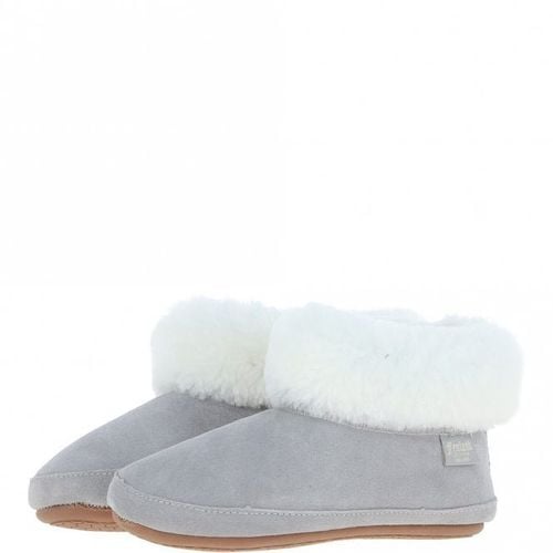 Sheepskin Ladies Bootie Slippers Light Grey 3/4 - Ashwood Handbags - Modalova