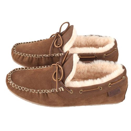 Fenland Royce Mens Sheepskin Moccasins Chestnut 11/12 - Ashwood Handbags - Modalova