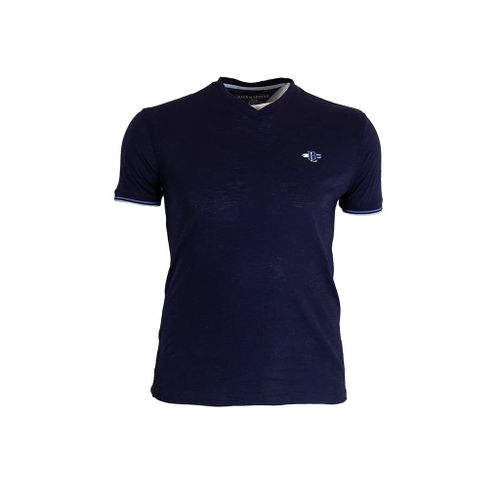 T-shirt slub bleu marine col V - BLACKS LEGEND - Modalova