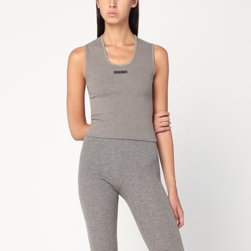 Grey ribbed cotton-blend tank top - Fear of God Essentials - Modalova