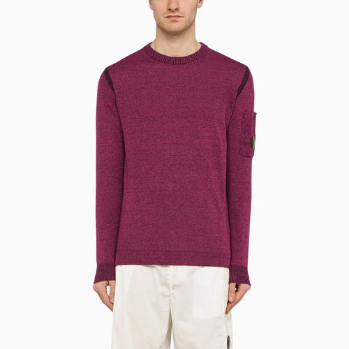 Red linen-blend crew-neck sweater - C.P. Company - Modalova