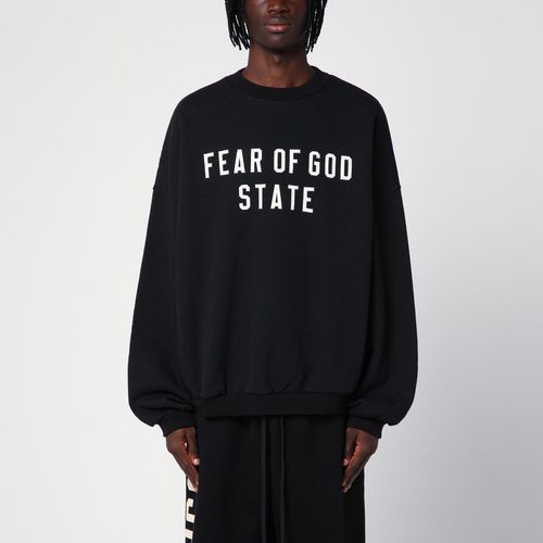 Felpa nera con ricamo logo - Fear of God Essentials - Modalova