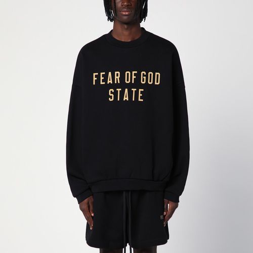 Felpa girocollo nera con logo - Fear of God Essentials - Modalova