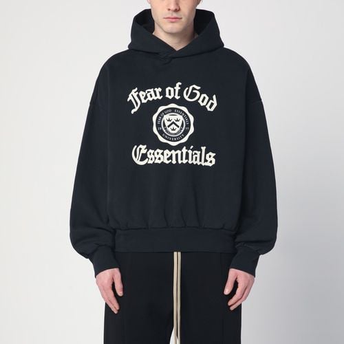 Felpa con cappuccio nera con logo University - Fear of God Essentials - Modalova