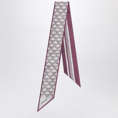 Foulard color malva stampato in twill di seta - Prada - Modalova