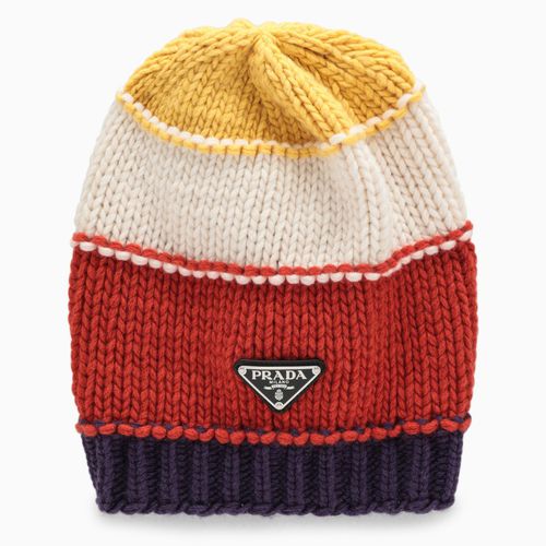 Papaya striped wool and cashmere hat - Prada - Modalova