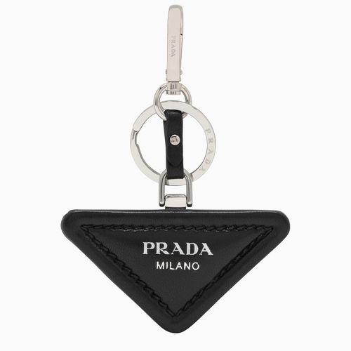 Black key ring with logo - Prada - Modalova