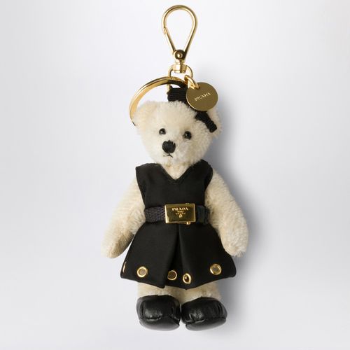 Ciondolo da borsa Teddy bianco/nero - Prada - Modalova