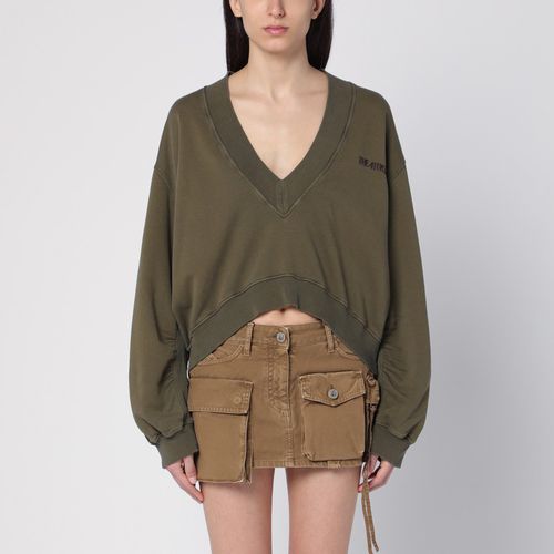 Oversized faded cotton V-neck sweatshirt - The Attico - Modalova